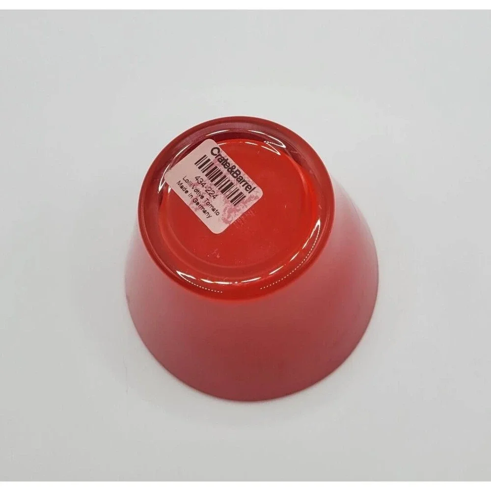 Crate & Barrel Lolli Tomato Red Glass Votive Candle Holder Made in Germany